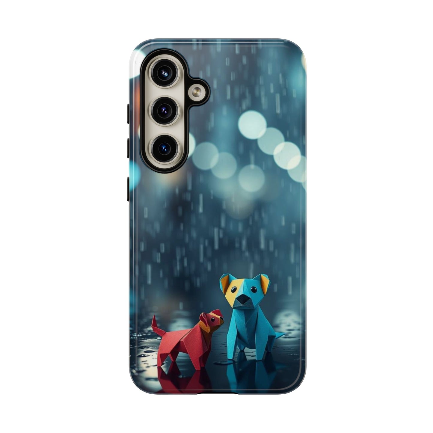 Samsung Galaxy S24 / Glossy Phone Case - Origami ’Wee Pals’ Design Phone Case