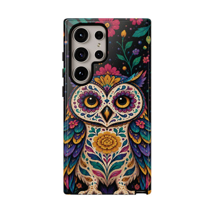 Vibrant Purple and Teal Calavera Owl Phone Case - Multicolor Phone Case - Samsung Galaxy S24 Ultra / Glossy