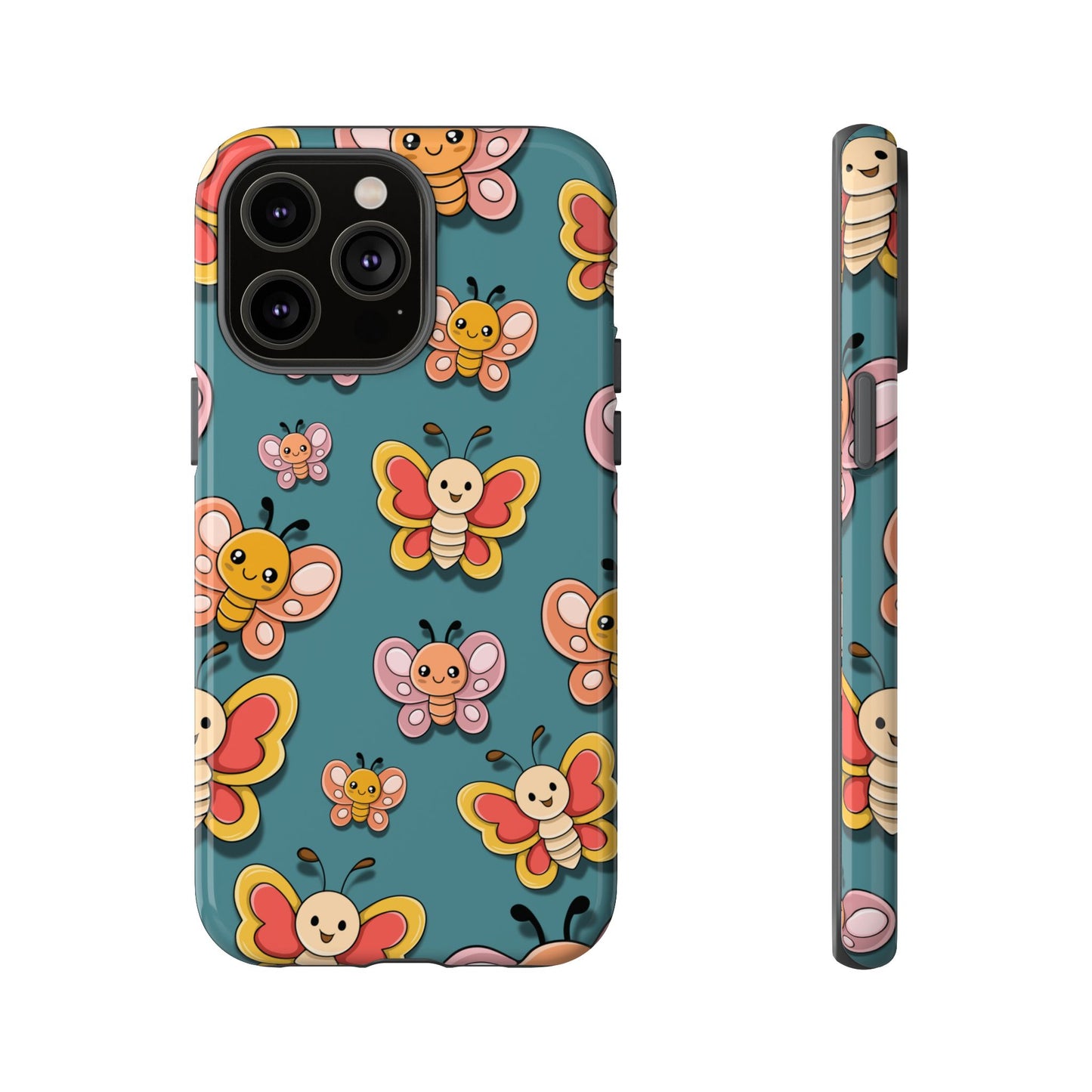 Blue Butterfly Sticker Design Phone Case - Blue Phone Case - iPhone 14 Pro Max / Glossy