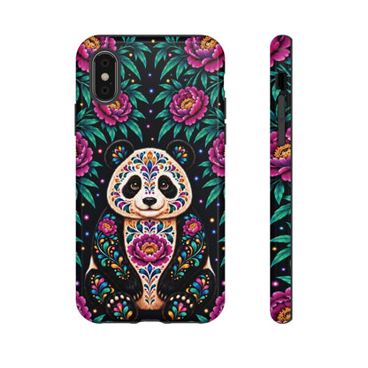 Cute Purple and Teal Calavera Panda Phone Case - Multicolor Phone Case - iPhone X / Glossy