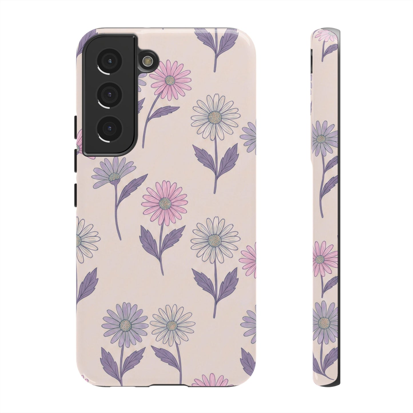 Pretty Pink & Purple Daisy Pattern Phone Case
