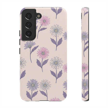 Pretty Pink & Purple Daisy Pattern Phone Case