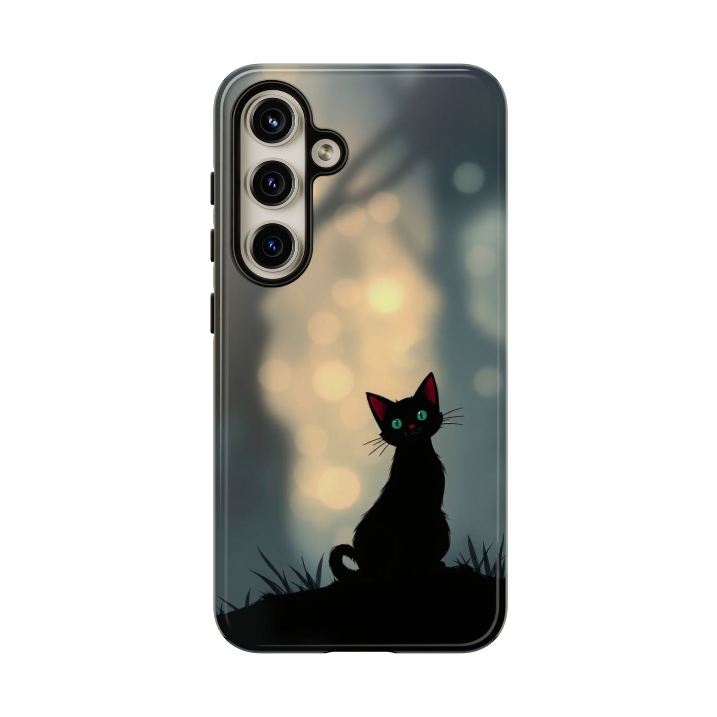 Samsung Galaxy S24 / Glossy Phone Case - Gothic Cat Design Phone Case