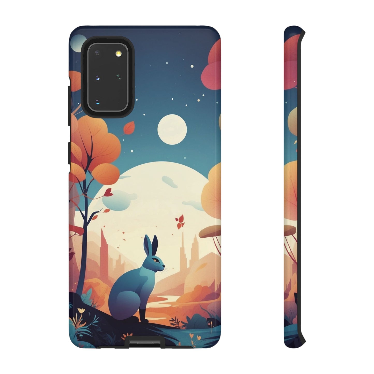 Samsung Galaxy S20+ / Glossy Phone Case - Stylised Blue Hare Design Phone Case