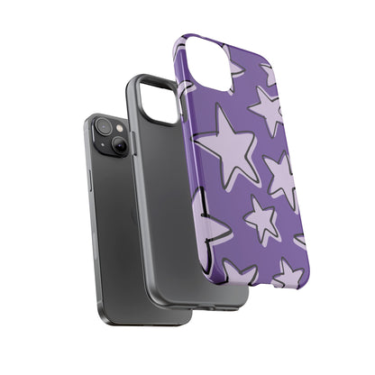 Violet Purple Doodle Star Phone Case
