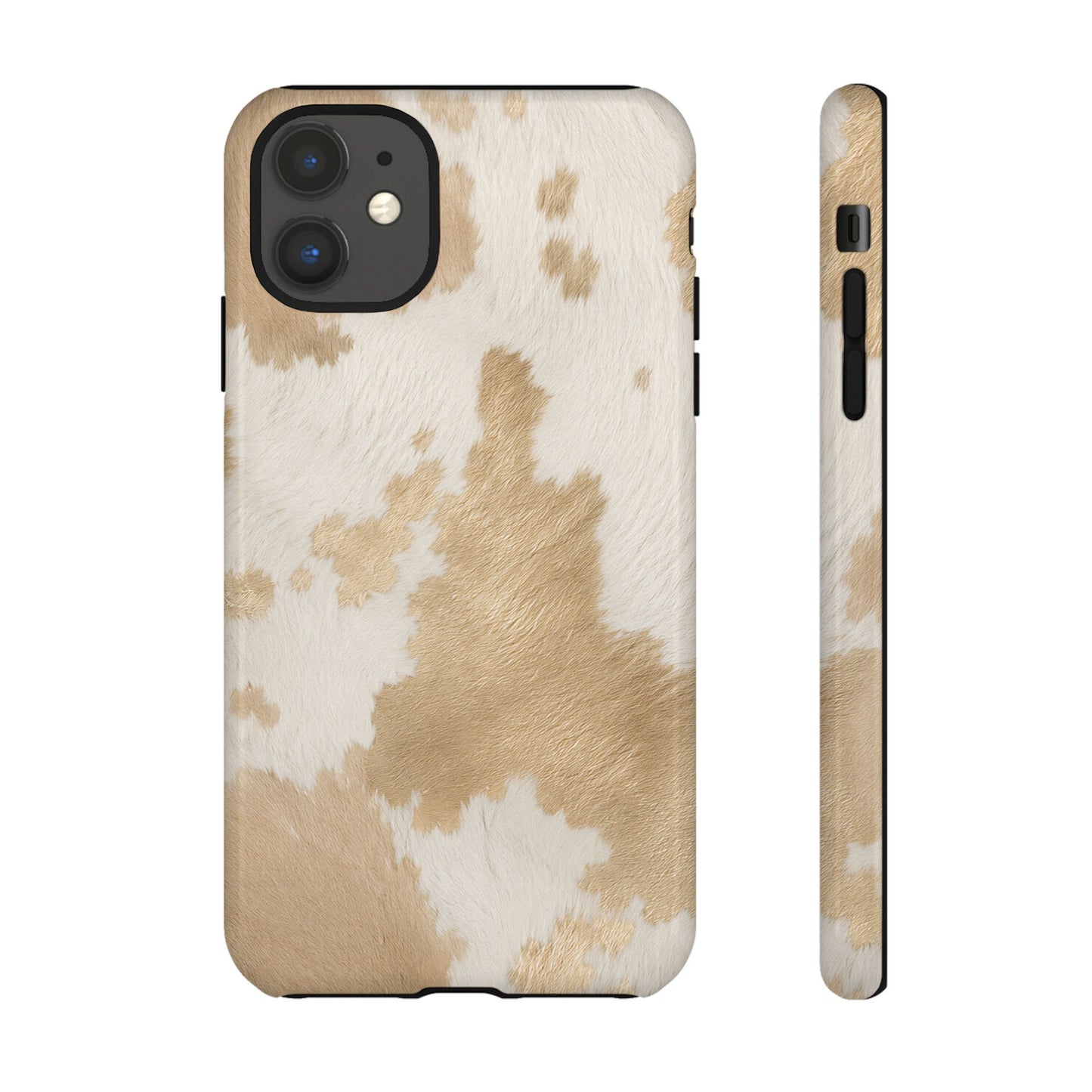 Elegant Champagne Cow Print Phone Case