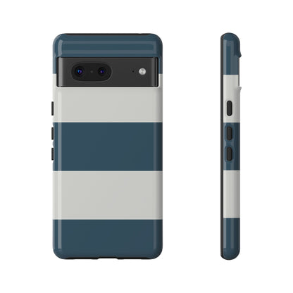 Blue & White Horizontal Stripe Pattern Phone Case - Blue Phone Case - Google Pixel 7 / Glossy