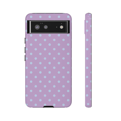 Google Pixel 6 / Glossy Phone Case - Trendy Lilac & Ice Blue Dot Pattern Phone Case
