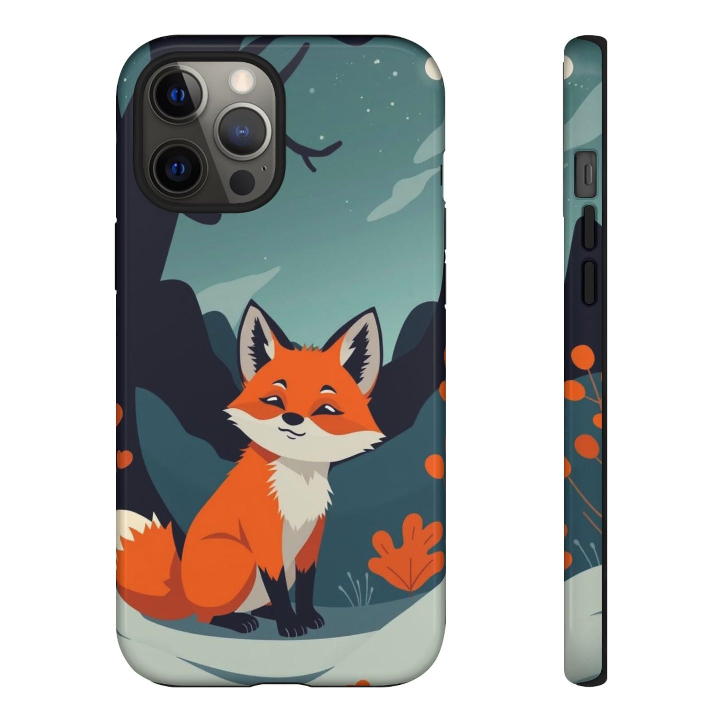 iPhone 12 Pro Max / Glossy Phone Case - Cute Fox Design Phone Case