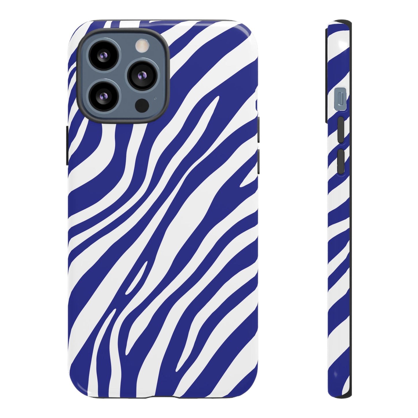 Modern Electric Blue Zebra Print Phone Case