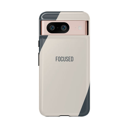 Google Pixel 8 / Glossy Phone Case - Sassy Statement Case ’Focused’ in Beige & Blue