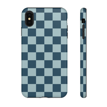 Blue Checked Pattern Phone Case - Blue Phone Case - iPhone XS MAX / Glossy