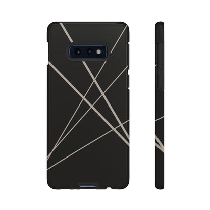 Phone Case - Abstract Black with Grey Lines Phone Case