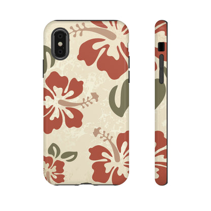 iPhone X / Glossy Phone Case - ’Boho Chic Hibiscus Pattern #1’ Phone Case