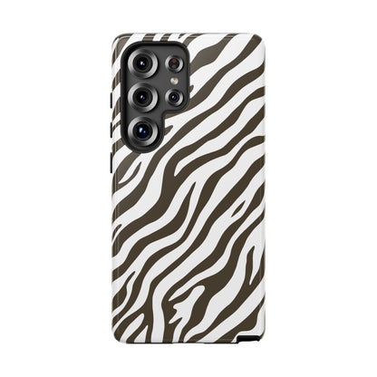 Stylish Mocha Zebra Print Phone Case