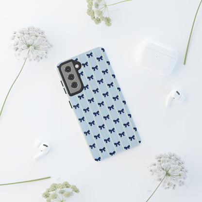 Retro Navy Blue Bow Pattern Phone Case