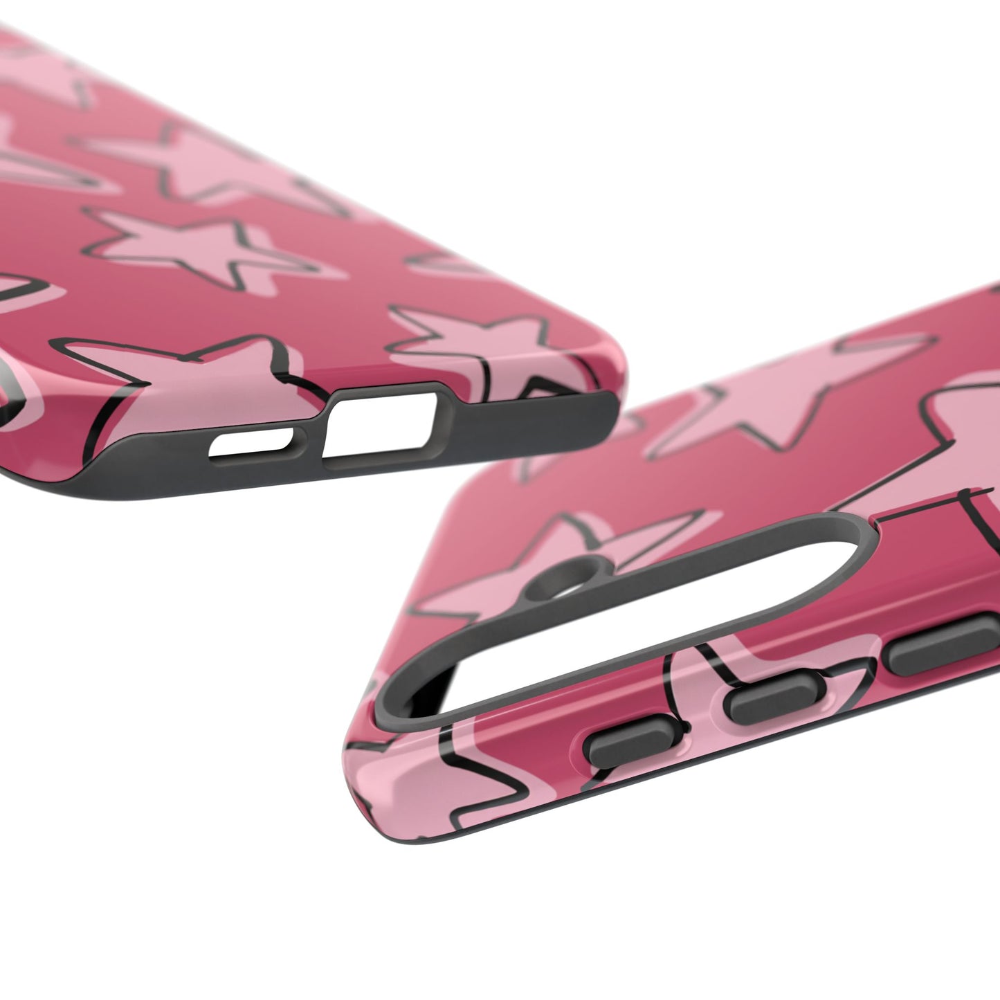 Raspberry Pink Doodle Star Phone Case
