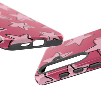 Raspberry Pink Doodle Star Phone Case