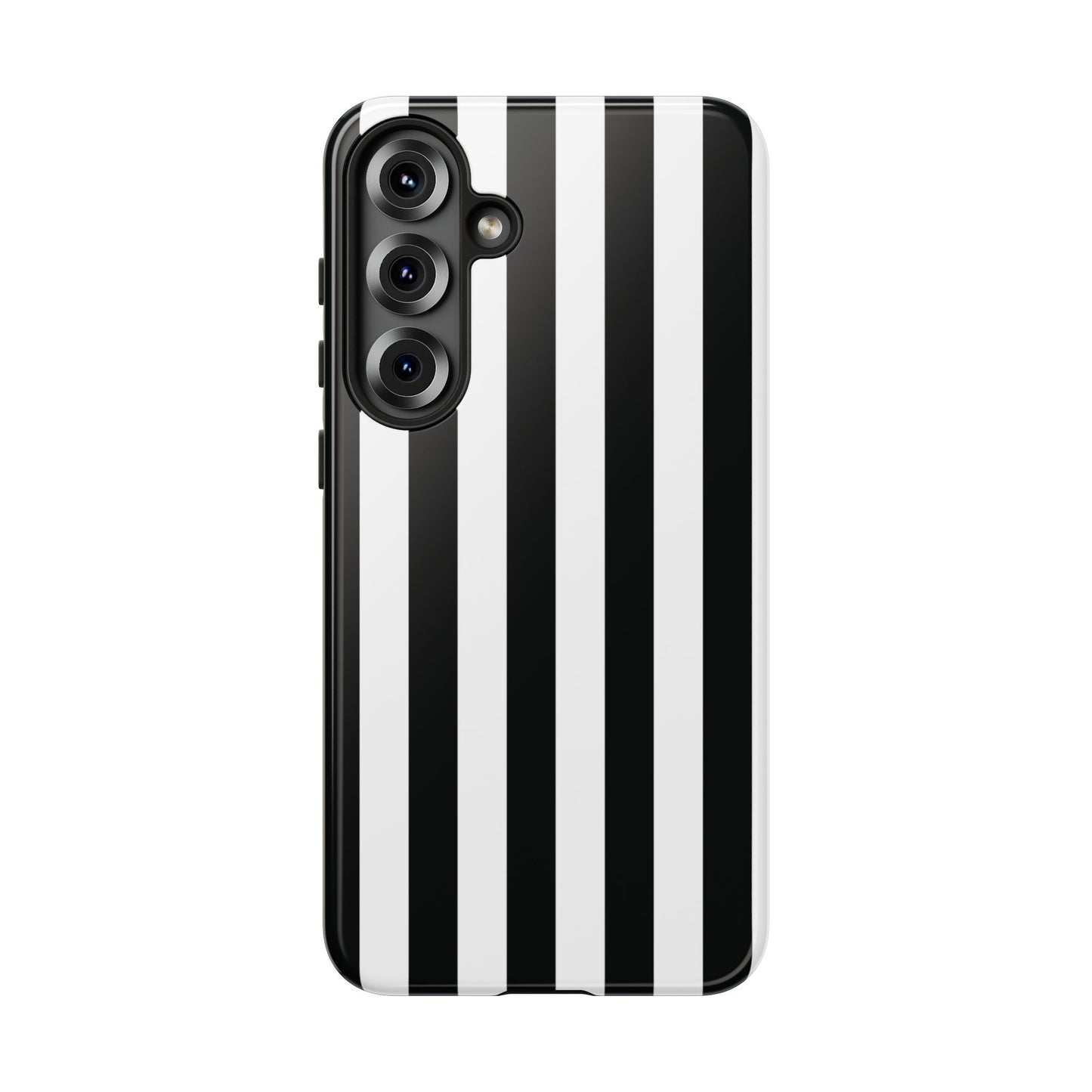 Samsung Galaxy S25 Plus / Glossy Phone Case - Simple Black & White Stripe Pattern Phone Case