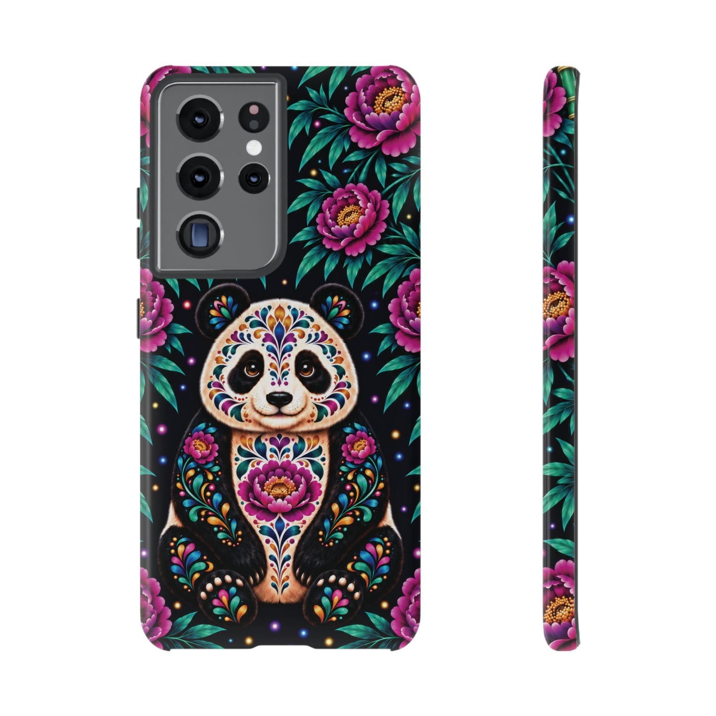 Cute Purple and Teal Calavera Panda Phone Case - Multicolor Phone Case - Samsung Galaxy S21 Ultra / Glossy