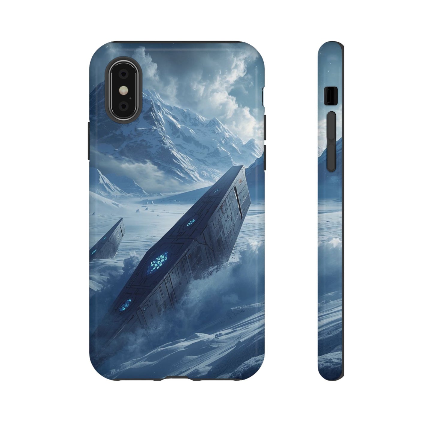 iPhone X / Glossy Phone Case - Frozen Alien Wreckage Sci-fi Phone Case