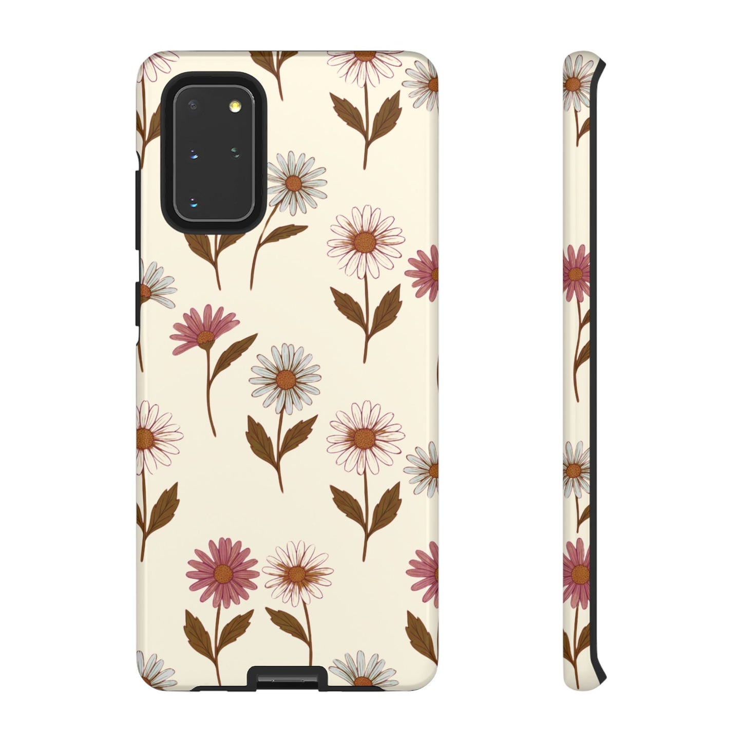 Pretty Cream & Rose Daisy Pattern Phone Case