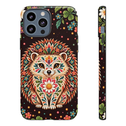 Vibrant Terracotta and Teal Calavera Hedgehog Phone Case - Multicolor Phone Case - iPhone 13 Pro Max / Glossy