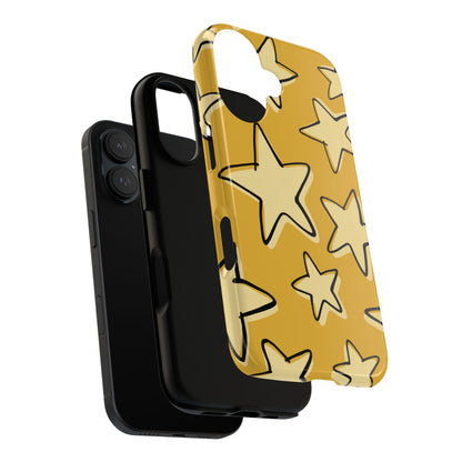 Golden Yellow Doodle Star Phone Case