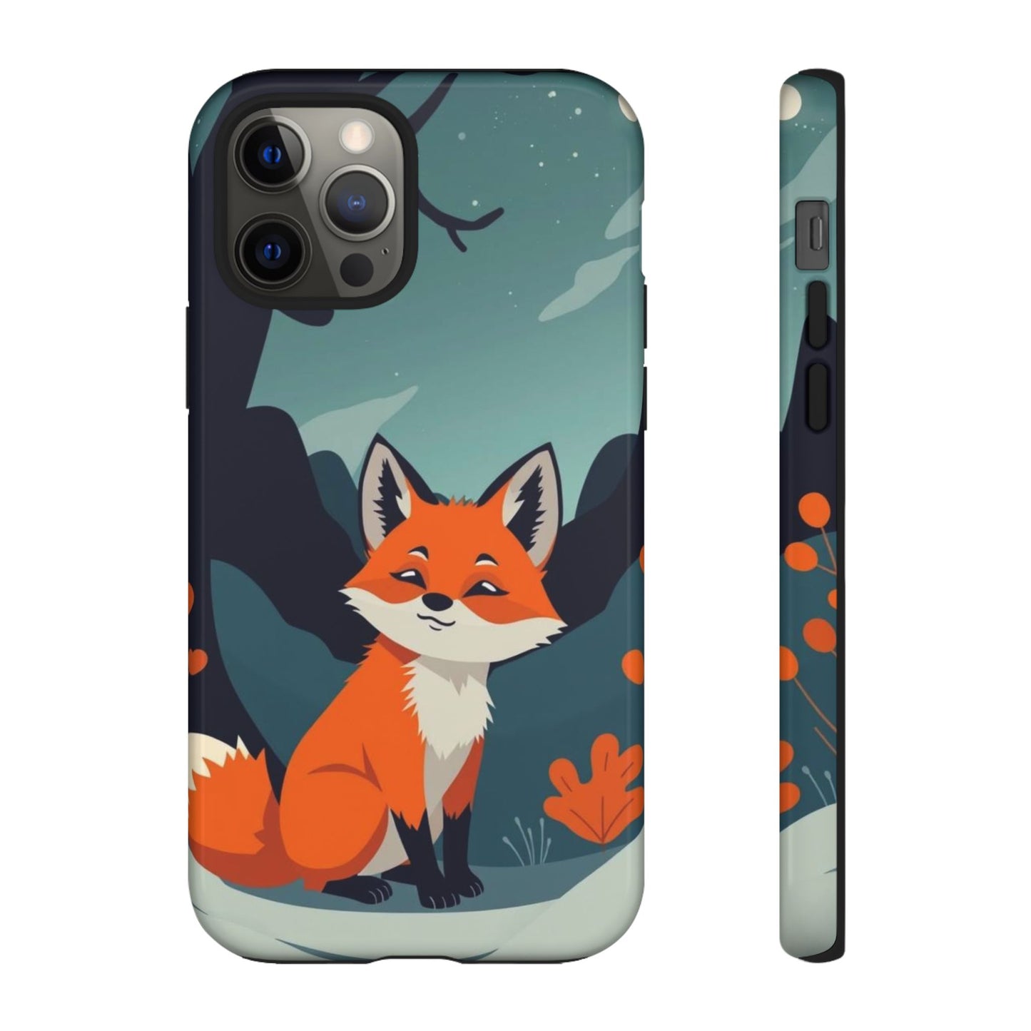 iPhone 12 Pro / Glossy Phone Case - Cute Fox Design Phone Case