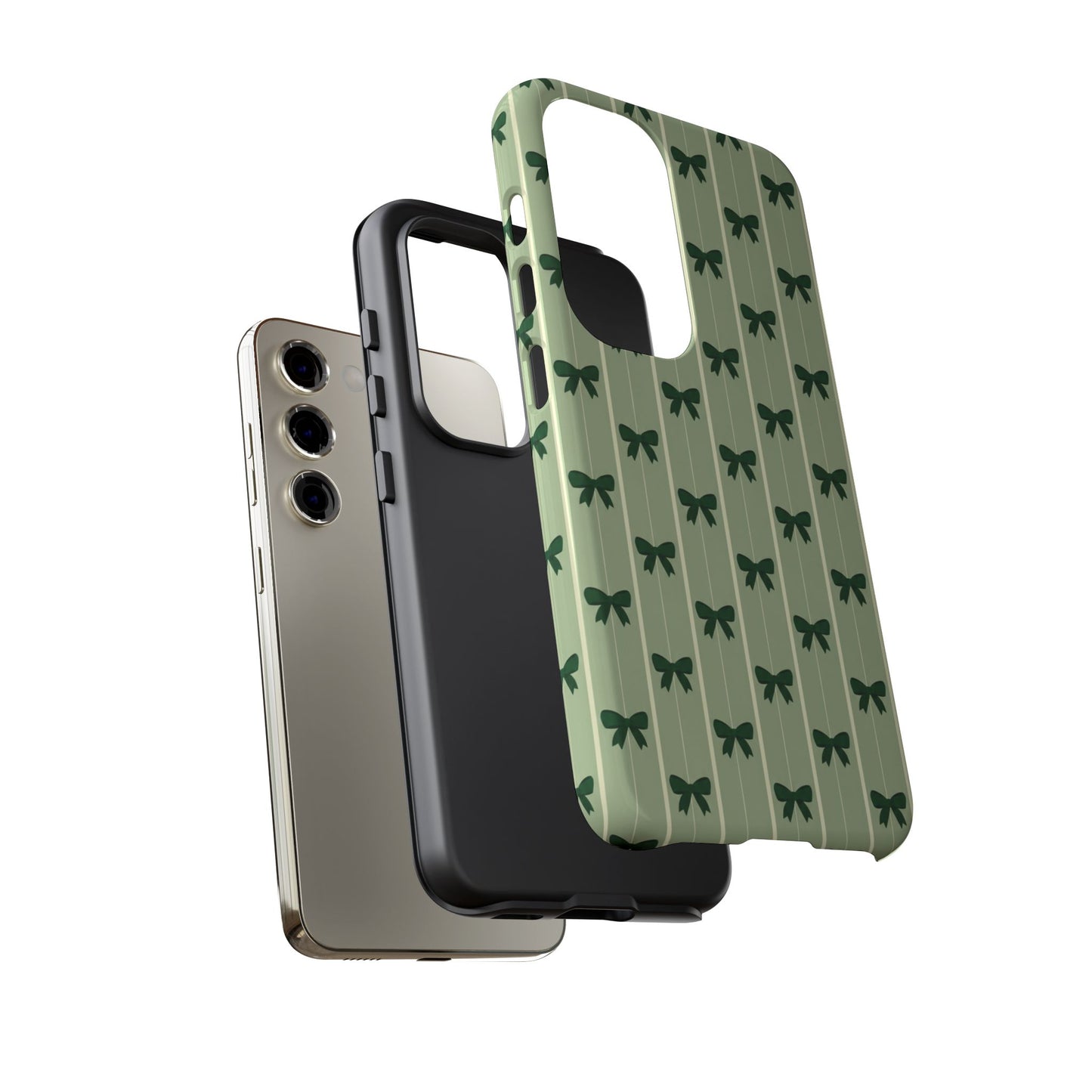 Retro Forest Green Bow Pattern Phone Case