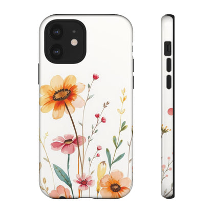 Boho Chic Watercolour Wild Blooms Pattern Phone Case - Multicolor Phone Case - iPhone 12 / Glossy