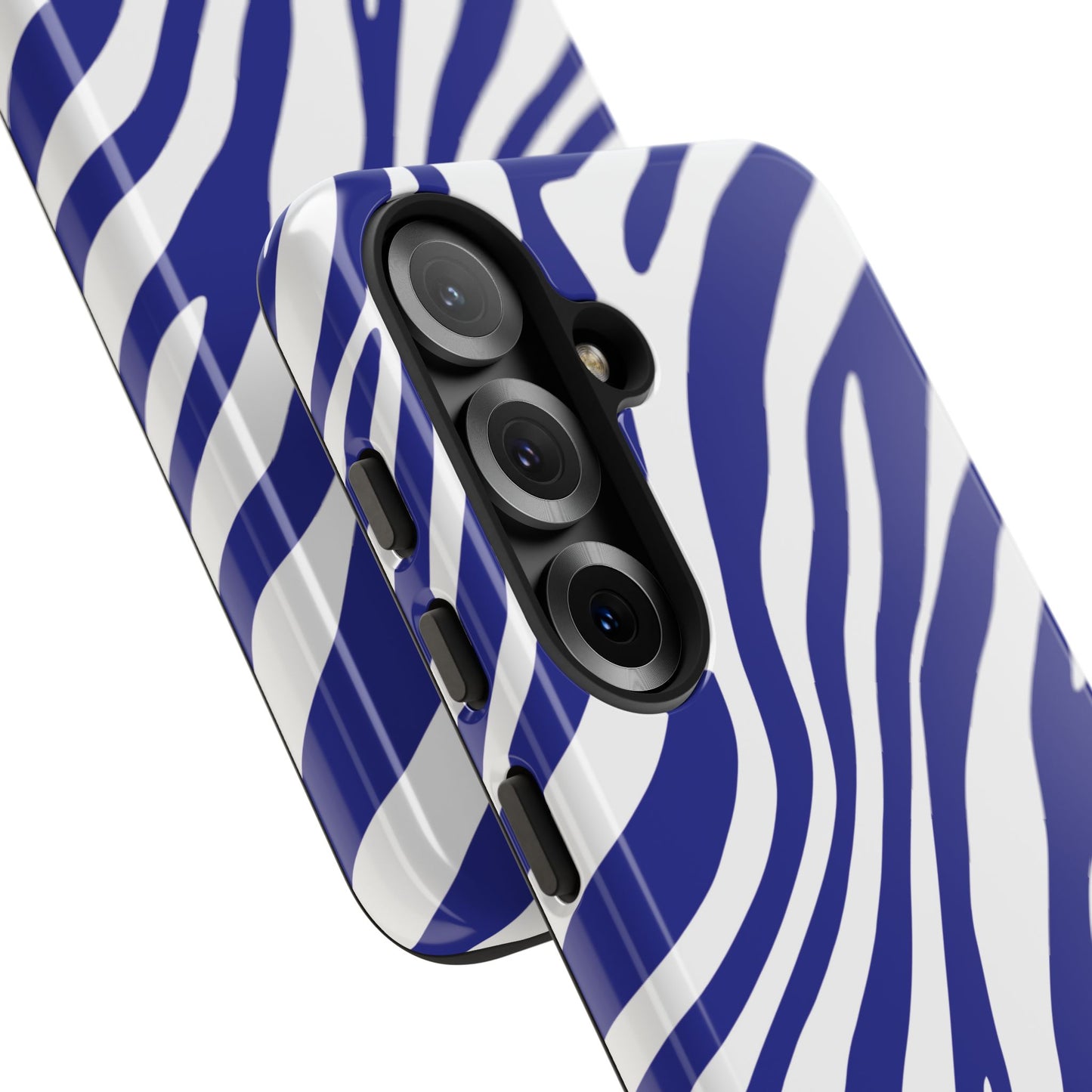 Modern Electric Blue Zebra Print Phone Case