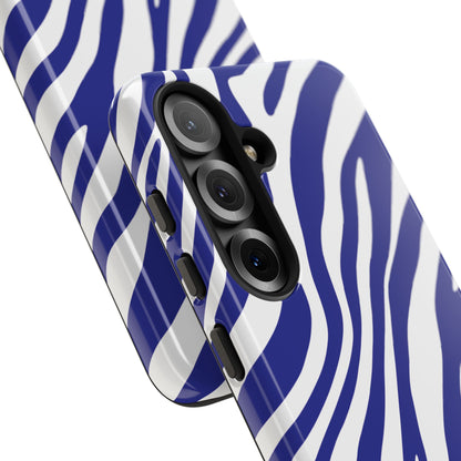 Modern Electric Blue Zebra Print Phone Case