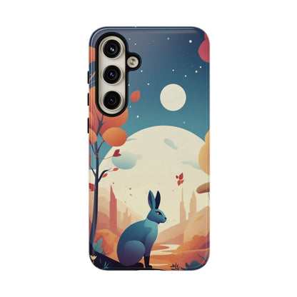 Stylised Blue Hare Design Phone Case - Multicolor Phone Case - Samsung Galaxy S24 Plus / Glossy