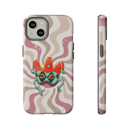 Venetian Jester Mask – Pink Retro Soft Revival Phone Case - Pink Phone Case - iPhone 14 / Glossy