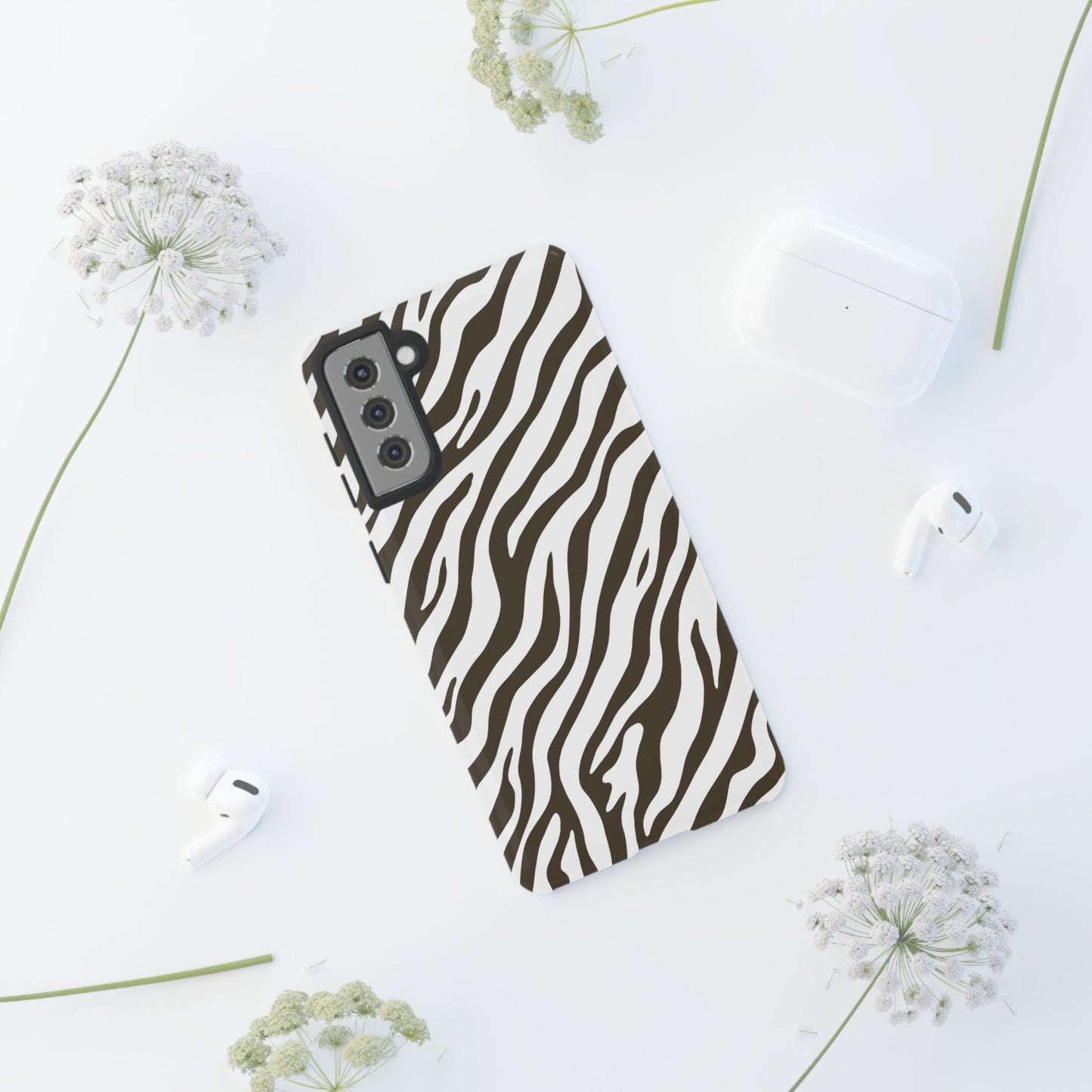 Stylish Mocha Zebra Print Phone Case