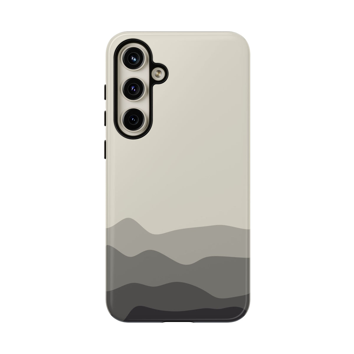 Ivory Abstract Waves Protective Phone Case - White Phone Case - Samsung Galaxy S24 Plus / Glossy