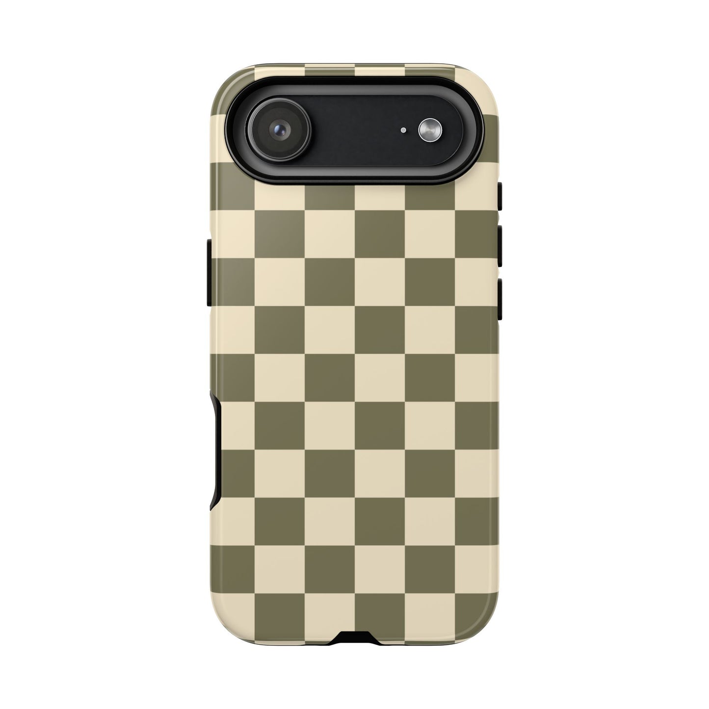 iPhone 17 Air / Glossy Phone Case - ’Green Checkered Pattern’ Phone Case