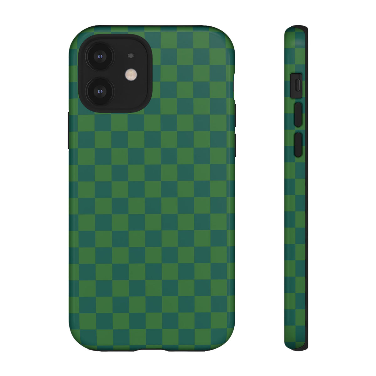 Bold Green Small Checked Pattern Phone Case - Green Phone Case - iPhone 12 / Glossy