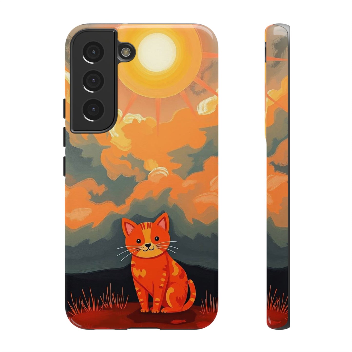 Samsung Galaxy S22 / Glossy Phone Case - Acrylic Painting Style Cat Design Phone Case