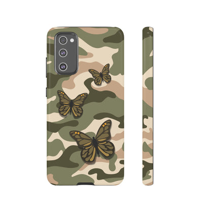 Samsung Galaxy S20 FE / Glossy Phone Case - Green Butterfly Camo Phone Case