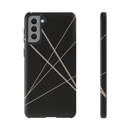 Abstract Black with Grey Lines Phone Case - Black Phone Case - Samsung Galaxy S21 Plus / Glossy