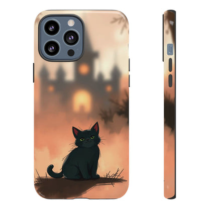 Cute Gothic Cat Design Phone Case