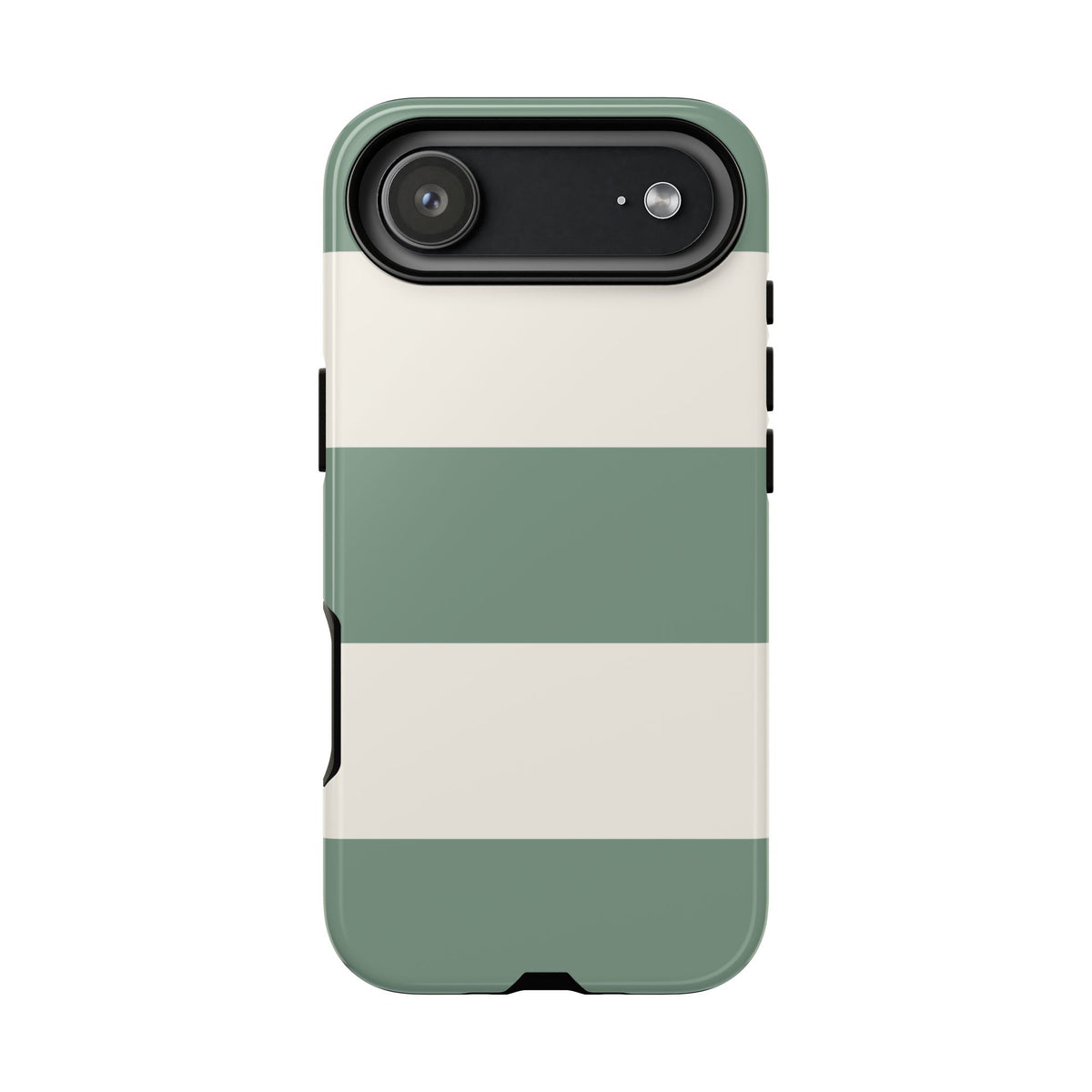 Green & White Horizontal Stripe Pattern Phone Case - Green Phone Case - iPhone 17 Air / Glossy