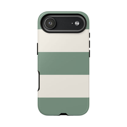 Green & White Horizontal Stripe Pattern Phone Case - Green Phone Case - iPhone 17 Air / Glossy