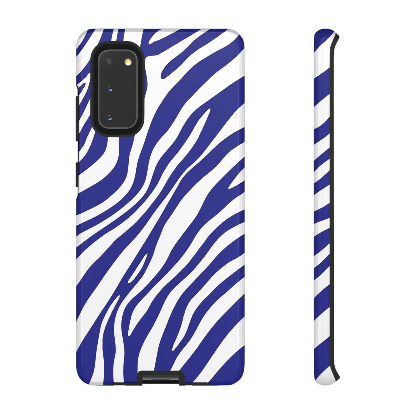 Modern Electric Blue Zebra Print Phone Case
