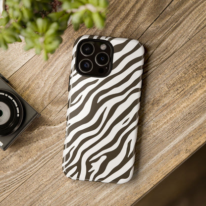Stylish Mocha Zebra Print Phone Case