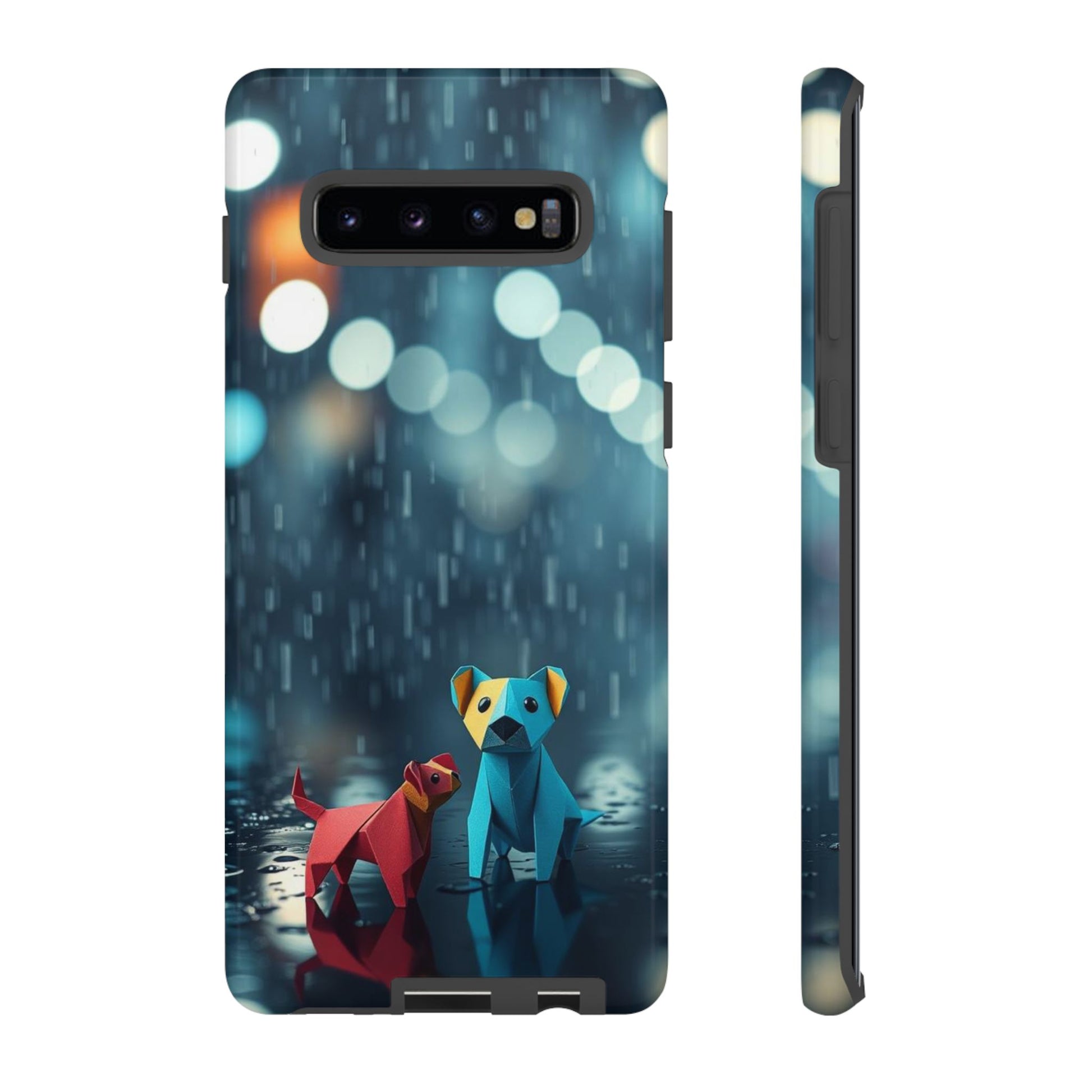 Cute Origami ’Wee Pals’ Design Phone Case - Blue Phone Case - Samsung Galaxy S10 Plus / Glossy