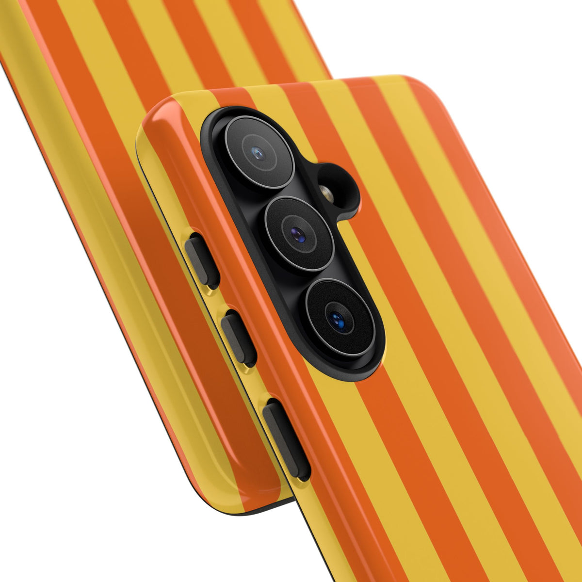 Trendy Orange & Yellow Stripe Pattern Phone Case - Yellow Phone Case
