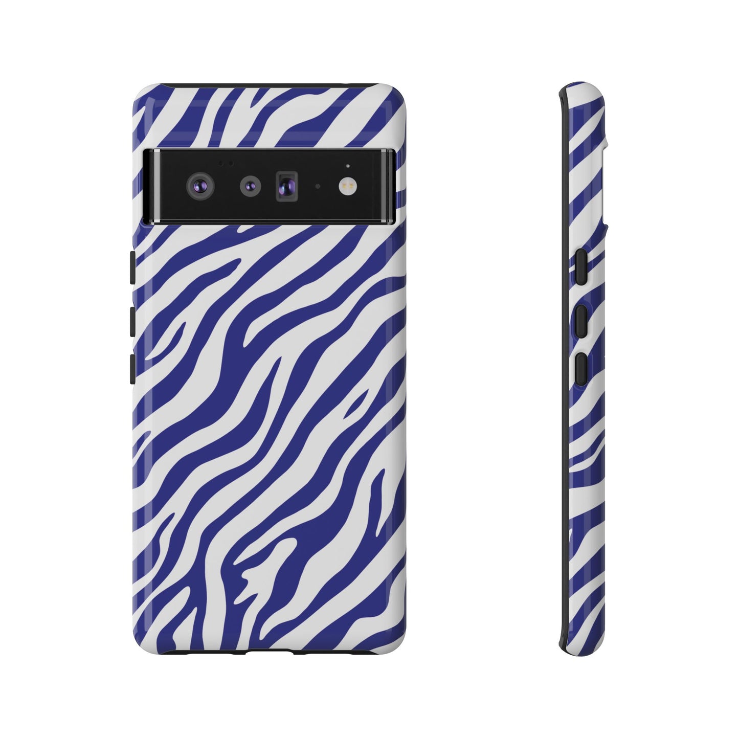 Stylish Electric Blue Zebra Print Phone Case